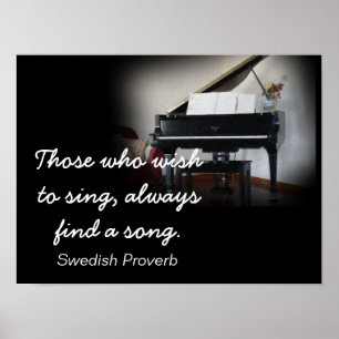 Find a Song -- Swedish Proverb - Art Print