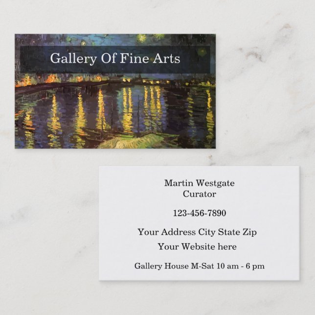 Find Art Gallery Van Gogh Theme Business Card (Front/Back)
