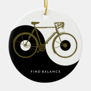 FIND BALANCE / yin yang bicycle Ceramic Ornament