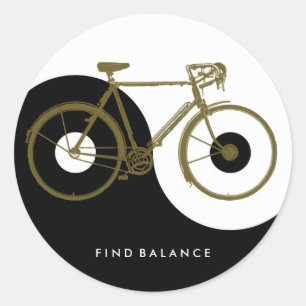 FIND BALANCE / yin yang bicycle Classic Round Sticker