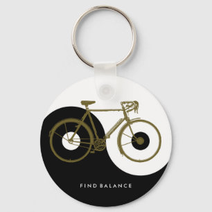 FIND BALANCE / yin yang bicycle Keychain