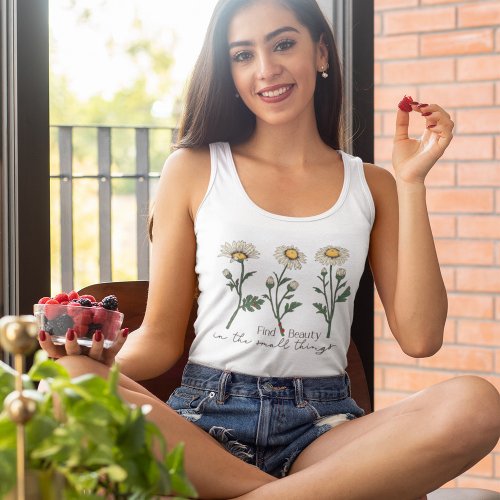 Find Beauty In The Small Things Daisy Wildflower Tank Top