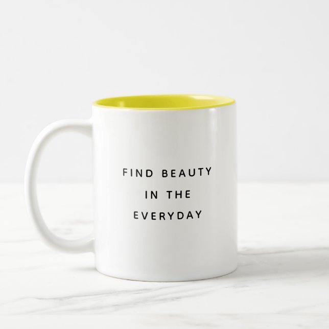 Find Beauty Typography Modern Two-Tone Mug (Left)