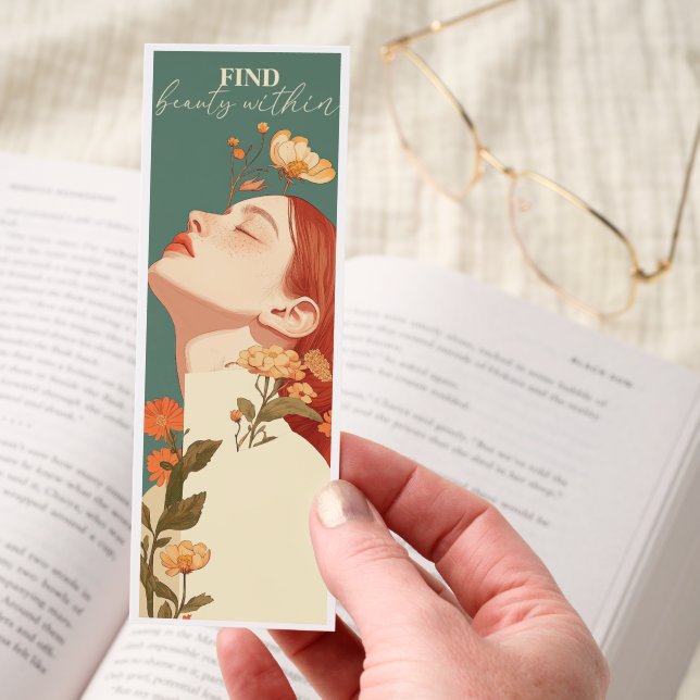 Find Beauty Within Motivational Bookmark (Hand)