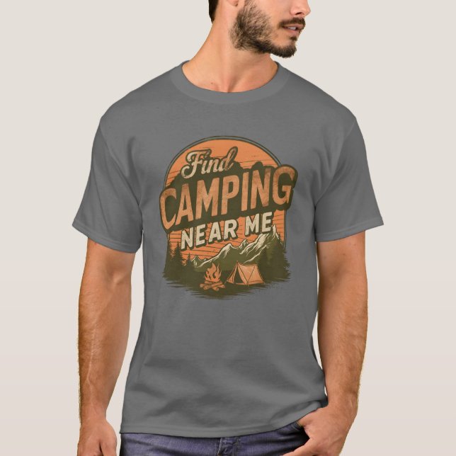 Find Camping Near Me Retro Campee boy T-Shirt (Front)