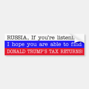 Find Donald Trump's Tax Returns Russia Bumper Sticker