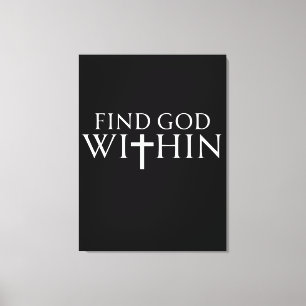 Find God Within Religious Quote Canvas Print