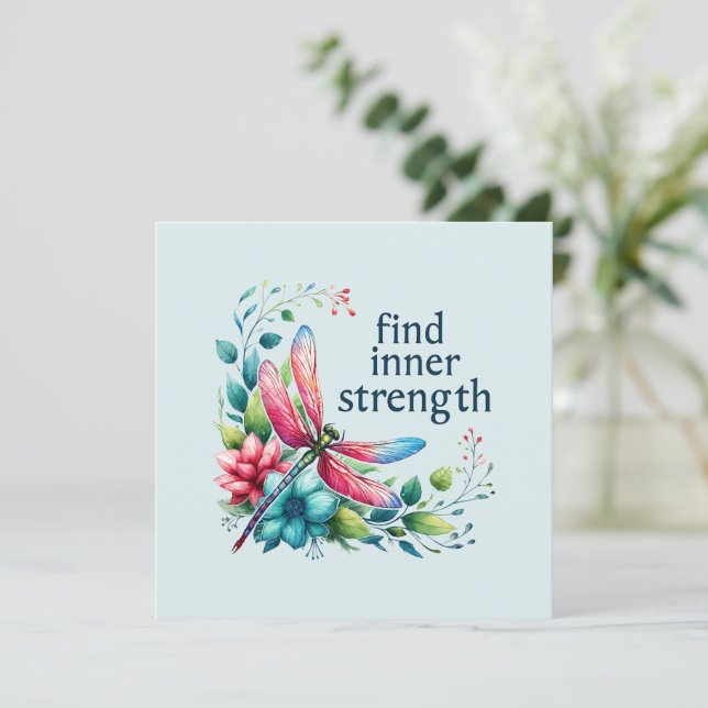 Find Inner Strength - Artistic Dragonfly (Standing Front)