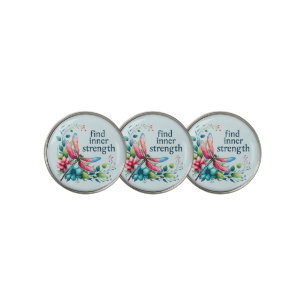 Find Inner Strength - Artistic Dragonfly Golf Ball Marker
