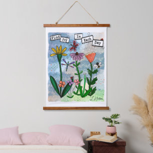 Find Joy in the Day Art Hanging Tapestry