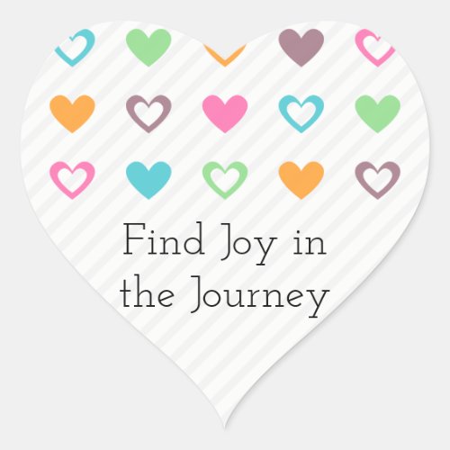 Find Joy in the Journey Heart Patterns Heart Sticker