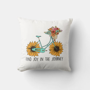 Find joy in the journey throw pillow