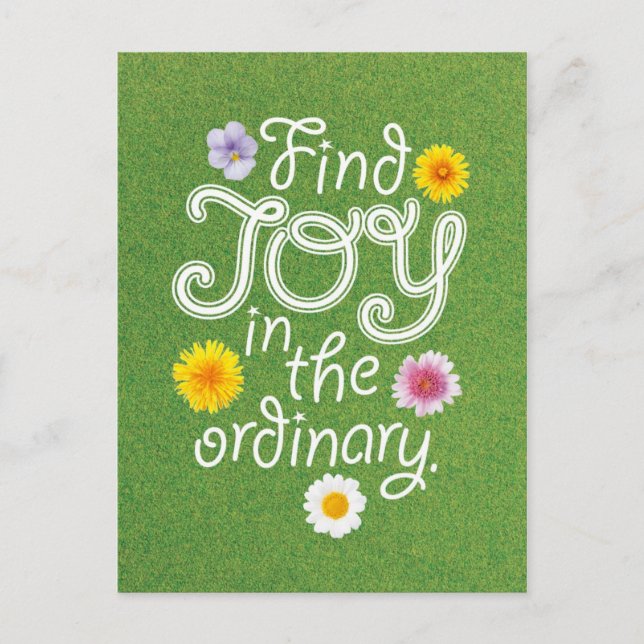 Find Joy in the Ordinary Inspirational Postcard (Front)