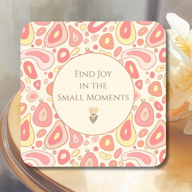 Find Joy in the Small Moments Coaster Set  (Find Joy in the Small Moments Coaster Set | Inspirational Abstract Home Decor)