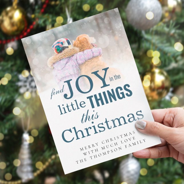 Find Joy Little Things Photo Overlay Christmas Holiday Card (Creator Uploaded)