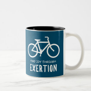 Find Joy Through Exertion Cycling Two-Tone Coffee Mug