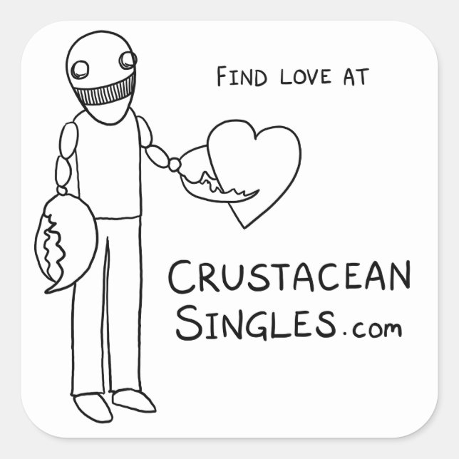 Find love at CrustaceanSingles.com (sticker) Square Sticker (Front)
