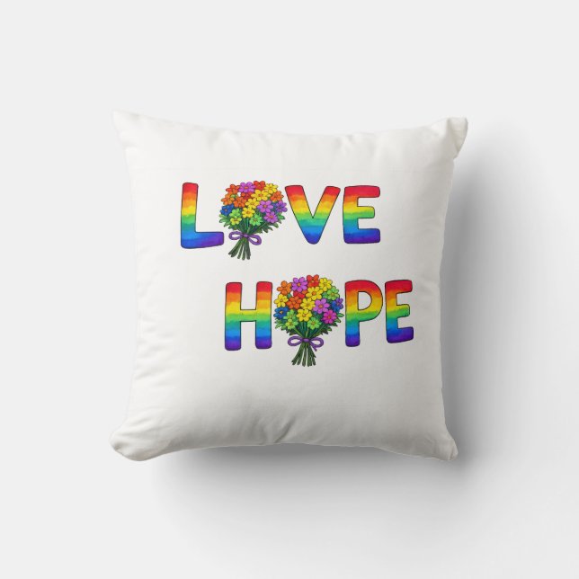 Find love in Hope Throw Pillow (Front)