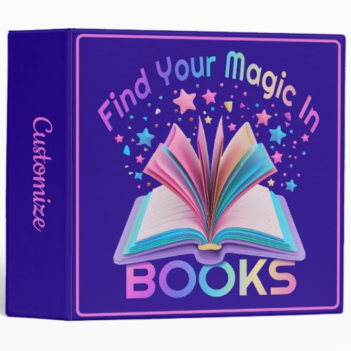 Find Magic In Books Purple 3 Ring Binder