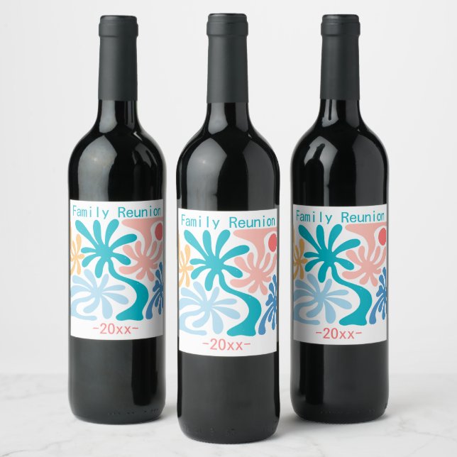 Find me under the Palms Famiy reunion theme Wine Label (Bottles)
