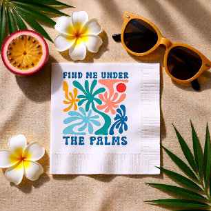 Find Me Under the Palms Tropical Family Reunion Napkins