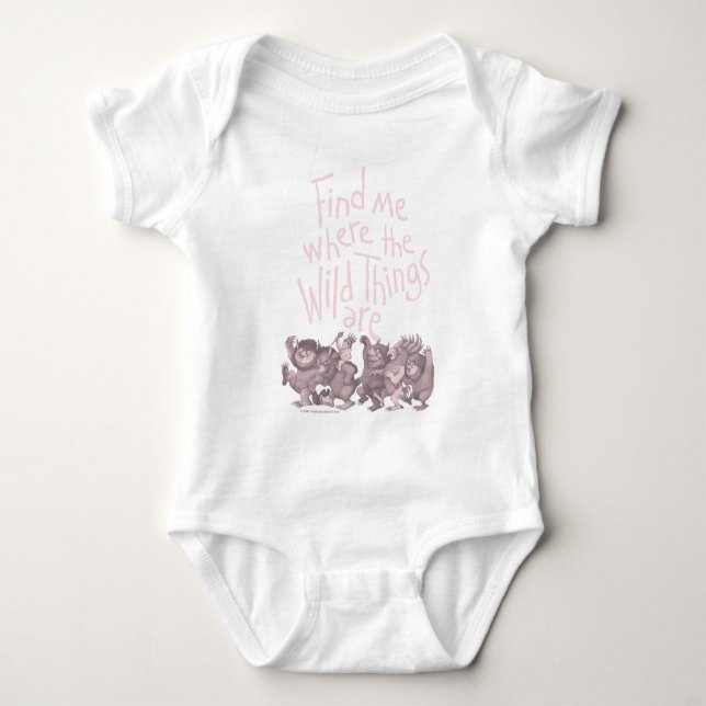 Find Me Where the Wild Things Are Baby Bodysuit (Front)