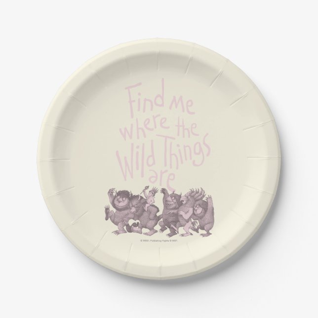 Find Me Where the Wild Things Are Paper Plates (Front)