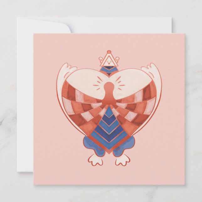 Find My Heart: Heart-shaped Lock Block Holiday Card (Front)