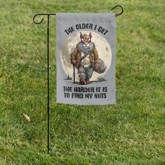 Find My Nuts - funny squirrel Garden Flag (In SItu)