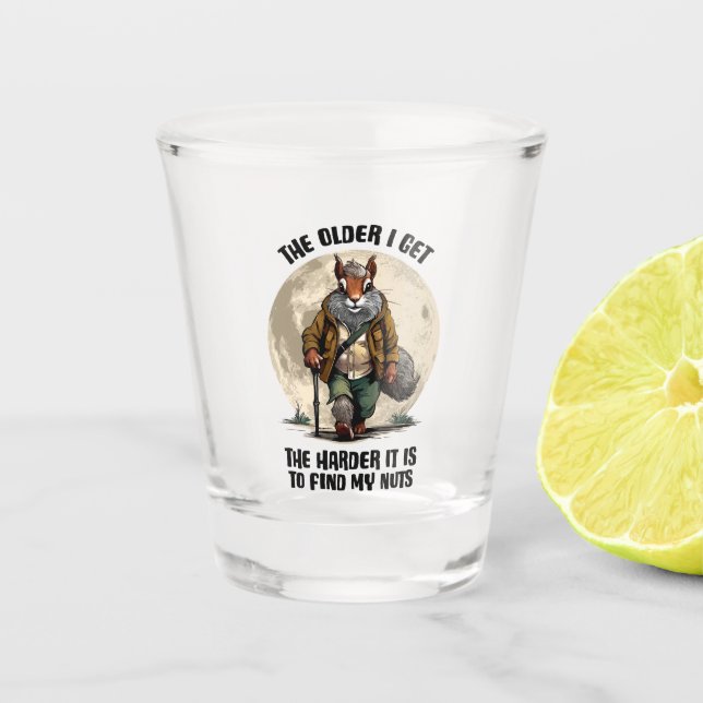 Find My Nuts - funny squirrel Shot Glass (Front)