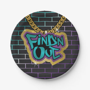Find 'N Out Plate! Teal and Purple! Paper Plates