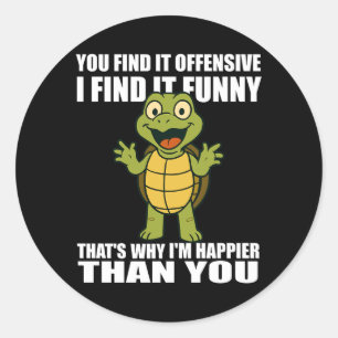 Find Offensive Find Funny Adult Humor Quote Classic Round Sticker
