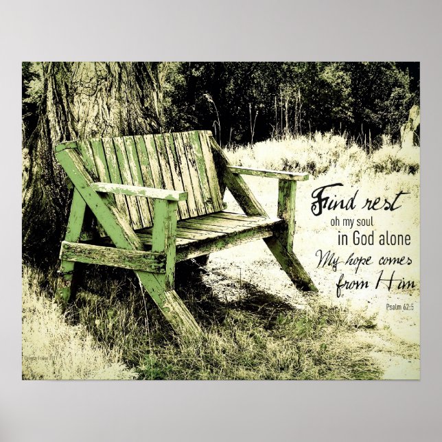 Find Rest My Soul (Weathered Bench) 16 x 20 Poster (Front)