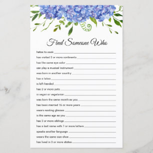 Find Someone Who Paper Sheet