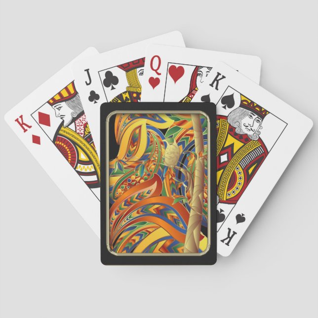 Find the Bird Abstract Art Playing Cards (Back)