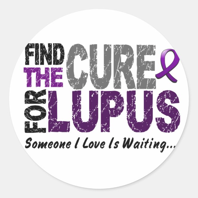 Find The Cure 1 LUPUS T-Shirts & Gifts Classic Round Sticker (Front)