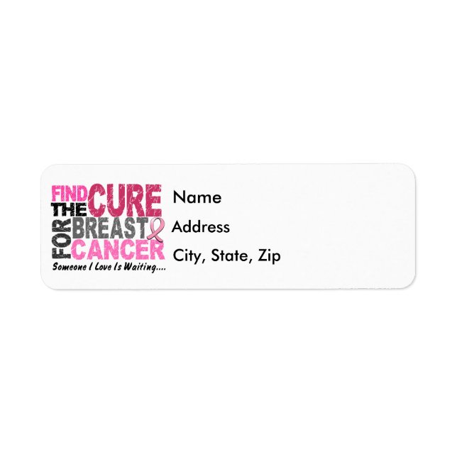Find The Cure For Breast Cancer Label (Front)