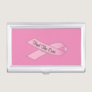 Find the Cure Pink Ribbon Business Card Case