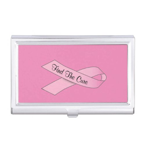 Find the Cure Pink Ribbon Business Card Case