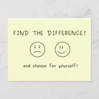 Find the difference and choose for yourself postcard