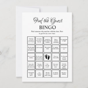 Find the Guest Baby shower bingo Game Card