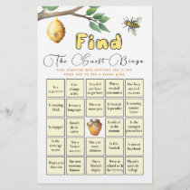 Find The Guest Bingo Baby Bee Baby Shower Game