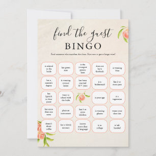 Find the Guest Bingo Bridal Shower Card
