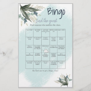 Find the Guest Bingo Bridal Shower Game Card Flyer