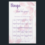 Find the Guest Bingo Bridal Shower Game Flyer<br><div class="desc">Add excitement to your bridal shower with this adorable Find the Guest Bingo game! Guests mingle and find people who match each description on their card — the perfect icebreaker for any wedding shower celebration. A fun, interactive activity that gets everyone talking, laughing, and celebrating the bride-to-be. Fully customizable to...</div>