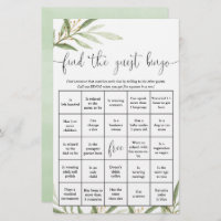 Find the guest bingo fun baby shower game