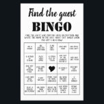 Find the Guest Bingo Game Card Flyer<br><div class="desc">Find the guest BINGO game is perfect to encourage guests to interact with each other, ask questions, and move around. To play the game, have the guests find the person that matches each description (you can edit all the descriptions with your own). Guests mark off their bingo cards as they...</div>