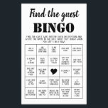 Find the Guest Bingo Game Card Flyer<br><div class="desc">Find the guest BINGO game is perfect to encourage guests to interact with each other, ask questions, and move around. To play the game, have the guests find the person that matches each description (you can edit all the descriptions with your own). Guests mark off their bingo cards as they...</div>
