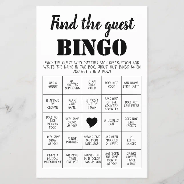 find-the-guest-bingo-game-card-flyer-zazzle