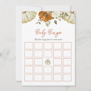Find the guest Bingo Game Pumpkin Baby Shower Invitation